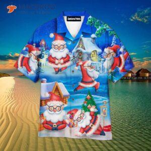 Santa, Yoga, Relax, Merry Christmas Hawaiian Shirts