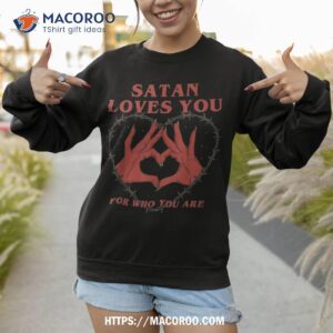 satan loves you for who are halloween vintage shirt halloween teacher gifts sweatshirt 1