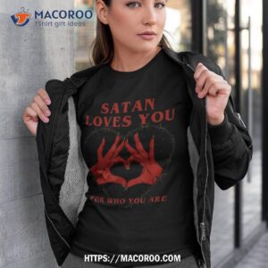 satan loves you for who are halloween vintage shirt halloween teacher gifts tshirt 3