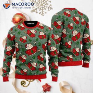 Scaredy Cat Light-up Christmas Pattern Ugly Sweater