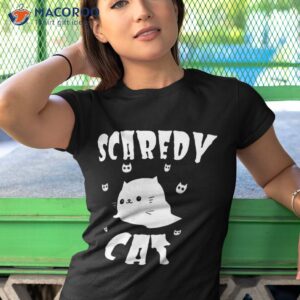 scaredy cat shirt cute cartoon ghost halloween tshirt 1