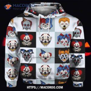 Scary Clown Halloween All Over Print 3D Hoodie, Unique Halloween Gifts