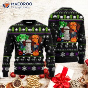 Scary Dachshund Zombie-ugly Christmas Sweater