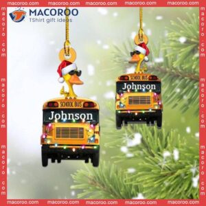 School Bus Custom-shaped Name Christmas Acrylic Ornament