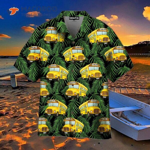 School-bus Driver Green Leaf Hawaiian Shirts
