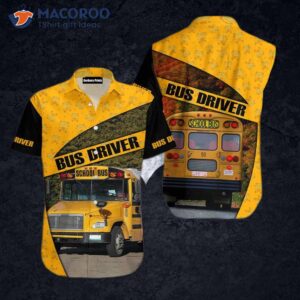 school bus driver wearing a yellow hawaiian shirt 1