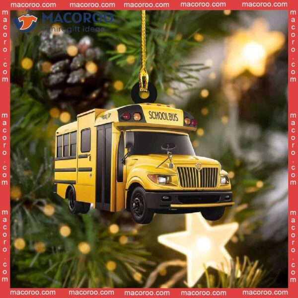 School Bus-shaped Christmas Acrylic Ornament