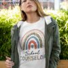 School Counselor Leopard Rainbow Appreciation Back To Shirt