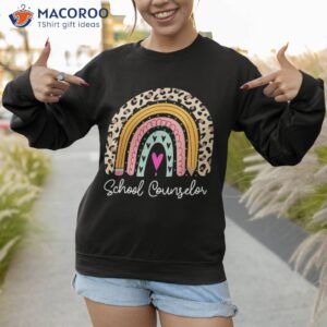 school counselor teacher funny rainbow lover back to shirt sweatshirt