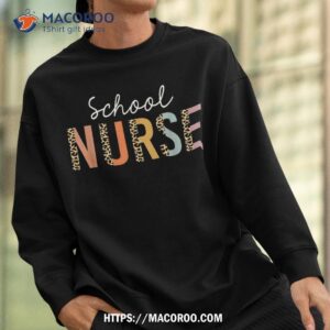 school nurse leopard print nursing back to school cute shirt sweatshirt