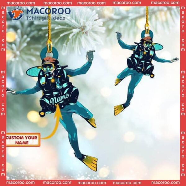 Scuba Diver Custom-shaped Name Christmas Acrylic Ornament