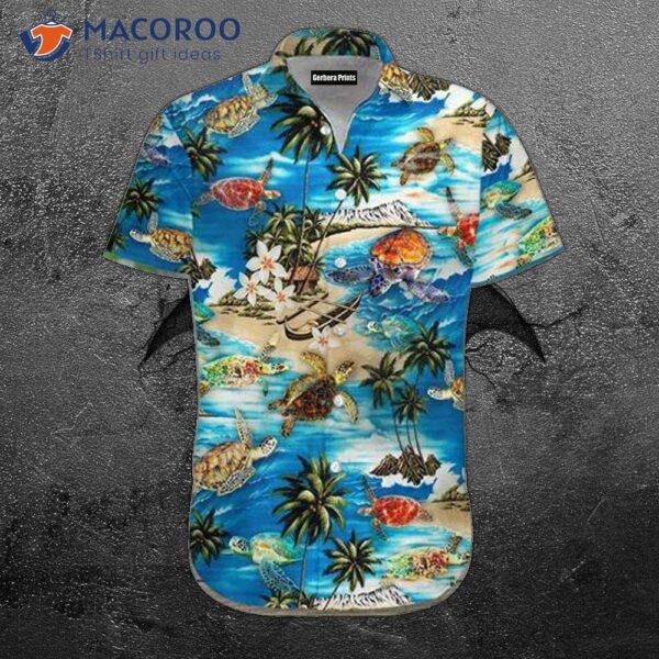 Sea Turtle Blue Hawaiian Shirts