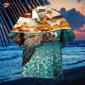 Sea Turtle-printed Hawaiian Shirts