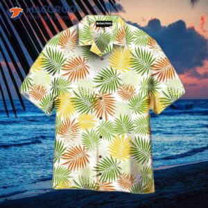 Seamless Palm Leaf Summer Pattern Hawaiian Shirts
