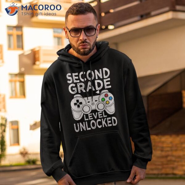 Second 2nd Grade Level Unlocked Video Game Back To School Shirt