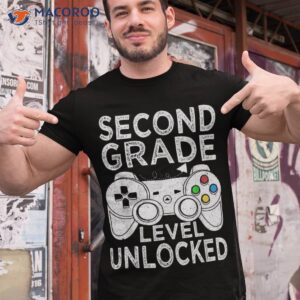 second 2nd grade level unlocked video game back to school shirt tshirt 1