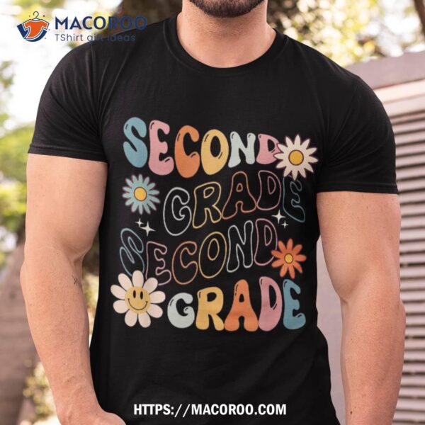 Second Grade Groovy Back To School Team Teacher Student Shirt