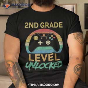 second grade level unlocked gamer 1st day of school boy kids shirt tshirt