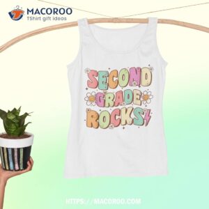 second grade rocks 2nd grade teacher student back to school shirt tank top