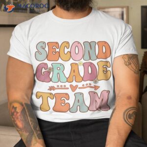 second grade team retro groovy vintage first day of school shirt tshirt
