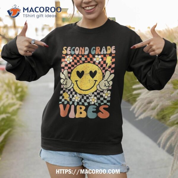 Second Grade Vibes 2nd Retro Teacher 1st Day Of School Shirt