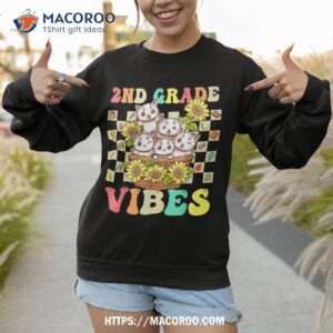 second grade vibes cute cat back to school retro 2nd grade shirt sweatshirt