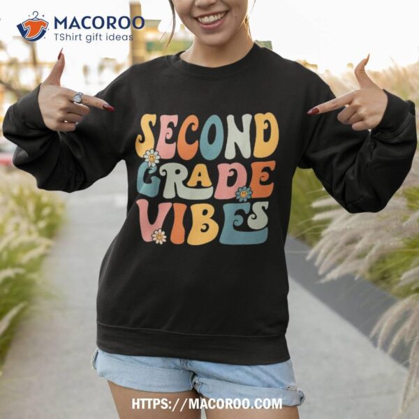 Second Grade Vibes Hello 2nd Team Retro Back To School Shirt