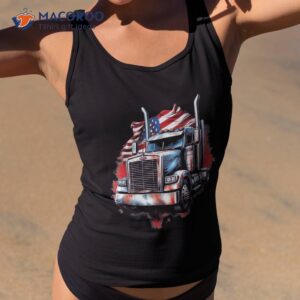 semi trucks driver usa american flag patriot trucker shirt tank top 2