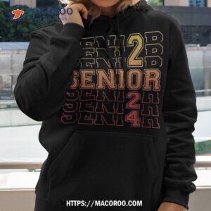 senior 2024 class of graduation day school cool novelty shirt hoodie 2