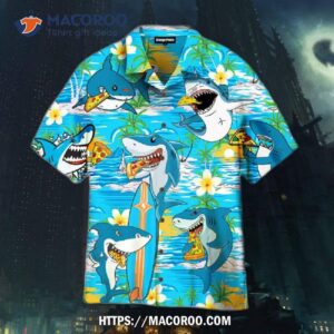 Shark Eating Pizza Hawaiian Shirt