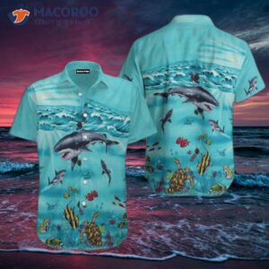 Shark-turtle Blue Hawaiian Shirts