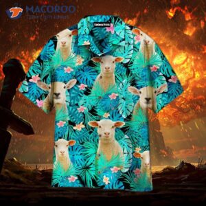 Sheep-printed Tropical Hawaiian Shirts
