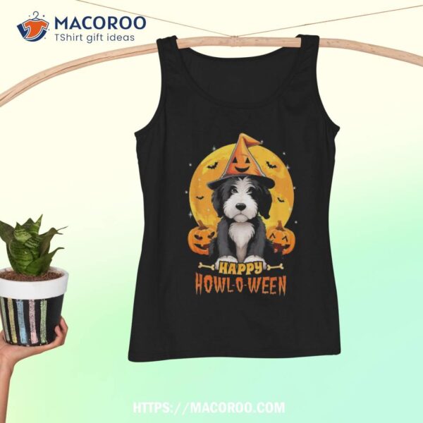 Sheepadoodle Halloween Dog Howl O Ween Funny Pet Shirt, Halloween Gifts For Kids