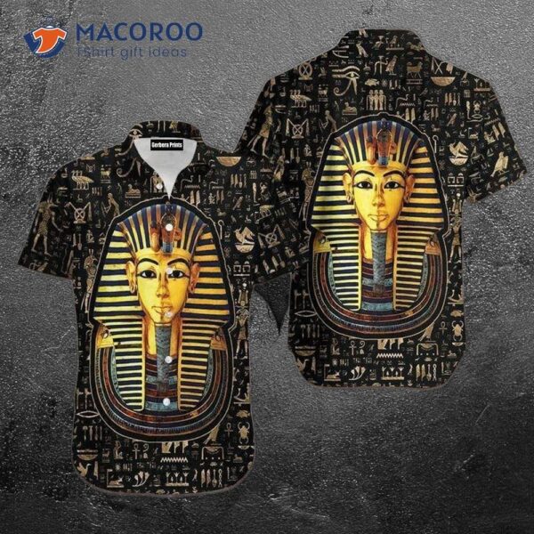 Shirts From Ancient Egypt With Pharaohs On Them In Black And Hawaiian Designs