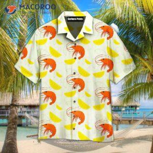 Shrimp On Yellow Lemon Slices Hawaiian Shirts