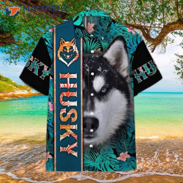 Siberian Husky Tropical Hawaiian Shirts