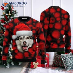 Siberian Husky Ugly Christmas Sweater Ornament