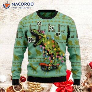 Skateboard, Dinosaur, Jurassic Park, Ugly Christmas Sweater