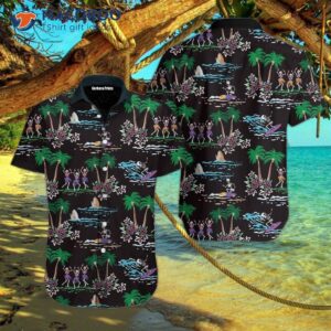 skeleton beach halloween black hawaiian shirts 0