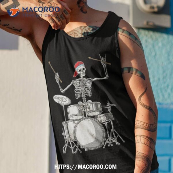 Skeleton Drummer Halloween Costume Playing Drums Gift Shirt, Halloween Gift For Grandchildren