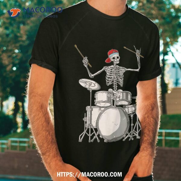 Skeleton Drummer Halloween Costume Playing Drums Gift Shirt, Halloween Gift For Grandchildren