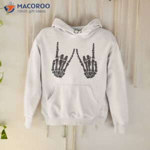 skeleton hand gestures rock hands halloween shirt hoodie