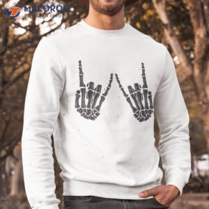 skeleton hand gestures rock hands halloween shirt sweatshirt