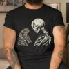 Skeleton Holding Cat Funny Halloween Skull Kids Shirt