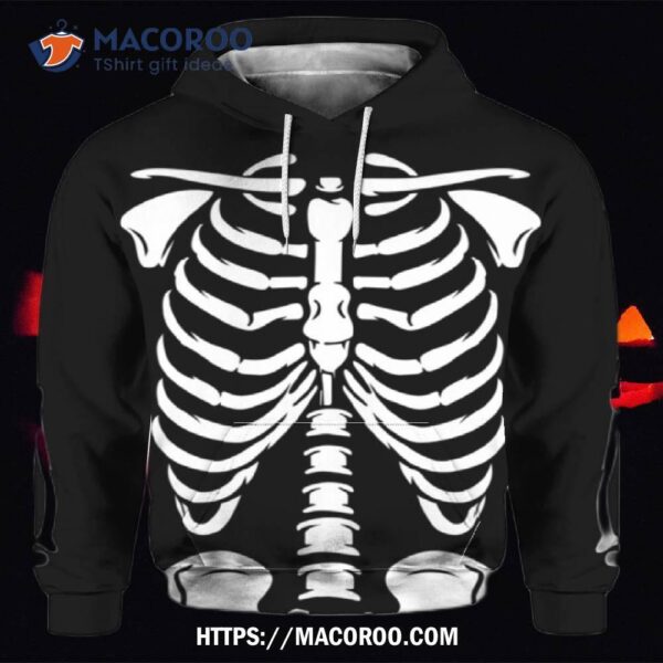 Skeleton Rib Bones Halloween All Over Print 3D Hoodie, Halloween Candy Jar Ideas