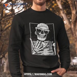 skeleton rock hand halloween costume cool music rocker shirt sweatshirt