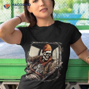 skeleton semi trucks driver trucker spooky halloween shirt tshirt 1