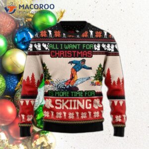 Skiing Ugly Christmas Sweater