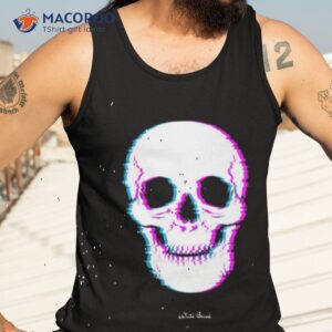 skull aesthetic glitch art shirt tank top 3