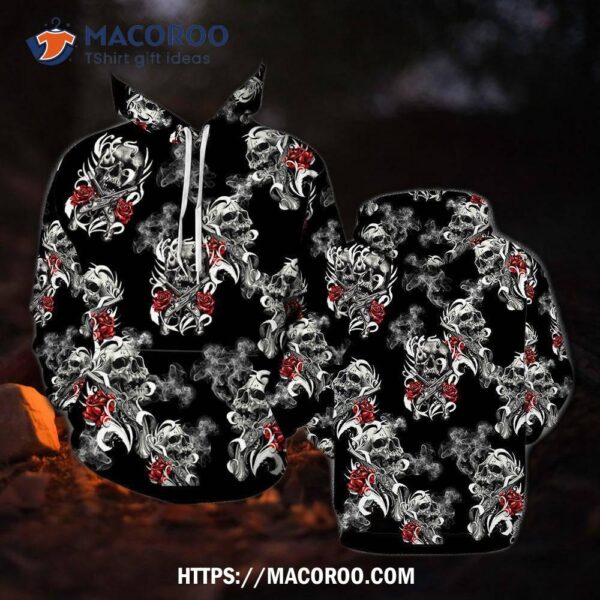 Skull All Over Print 3D Hoodie, Favors For Halloween Party